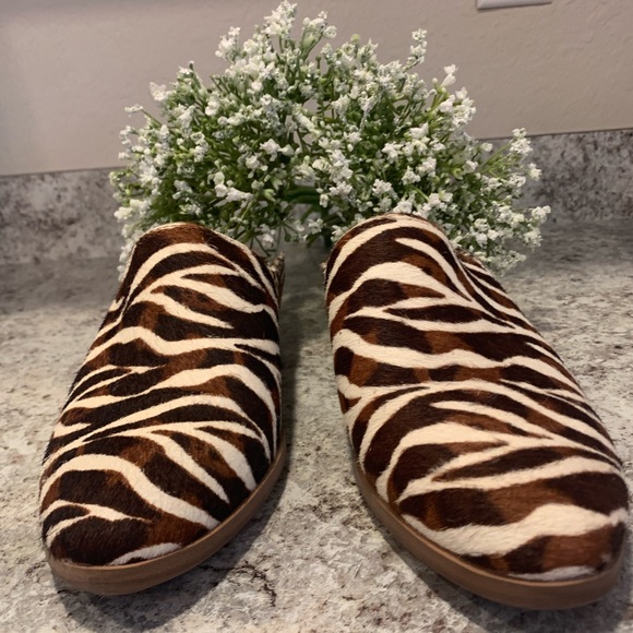 Zodiac MULES Size 7.5M Calf Hair Slip-On Quartz Zebra Brown Shoes - Picture 9 of 12